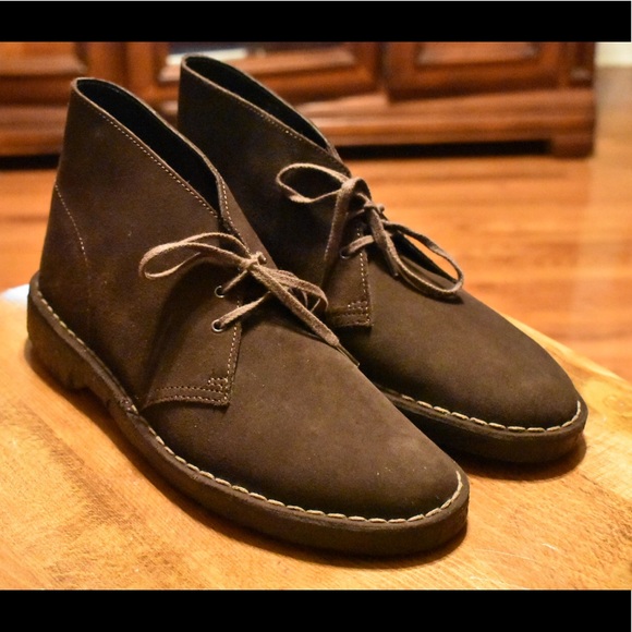clarks desert boot chocolate suede